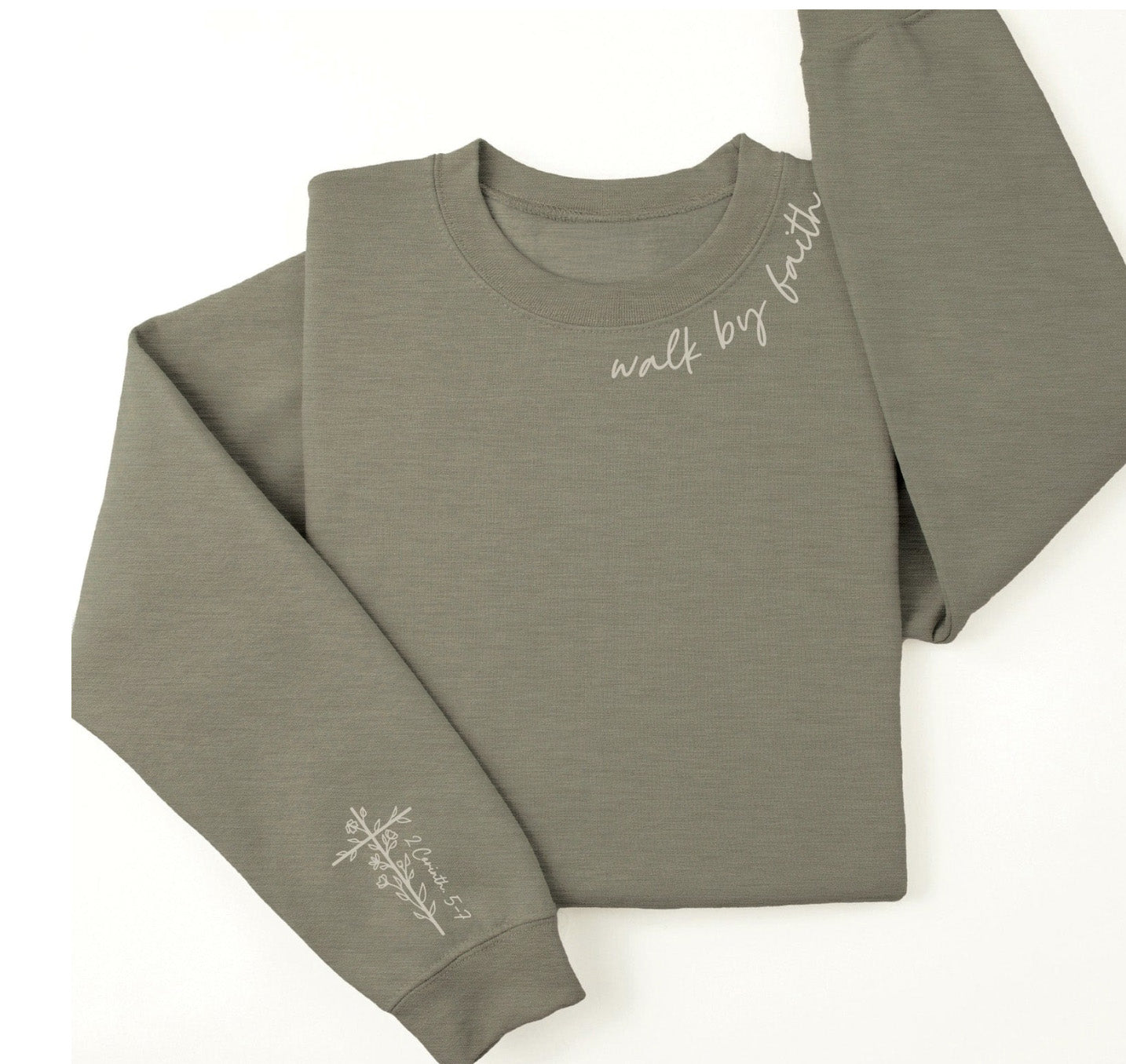 Embroidered Walk By Faith Sweatshirt