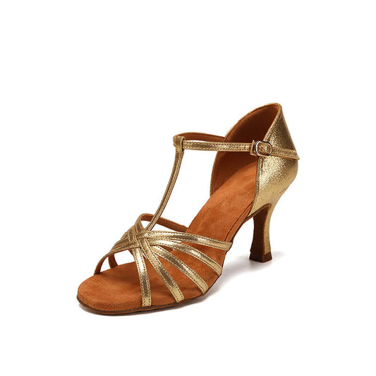 5-Strap Leather Latin Dance Shoes