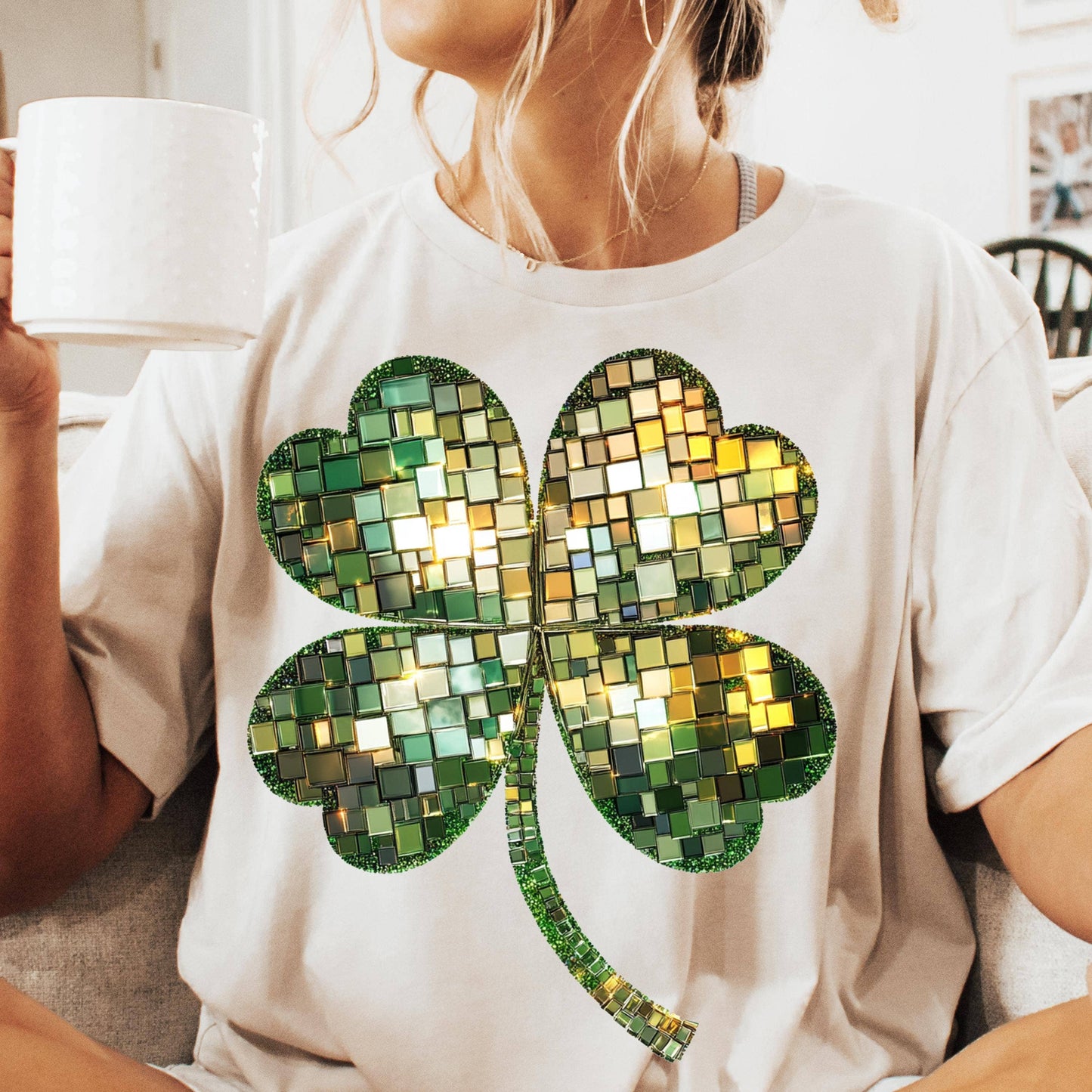 St. Patrick’s Day Faux Mirror Ball Tee
