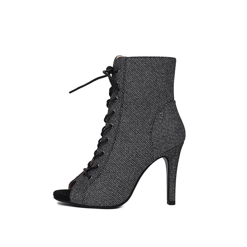Black Shiny Stiletto Jazz Dance Boots