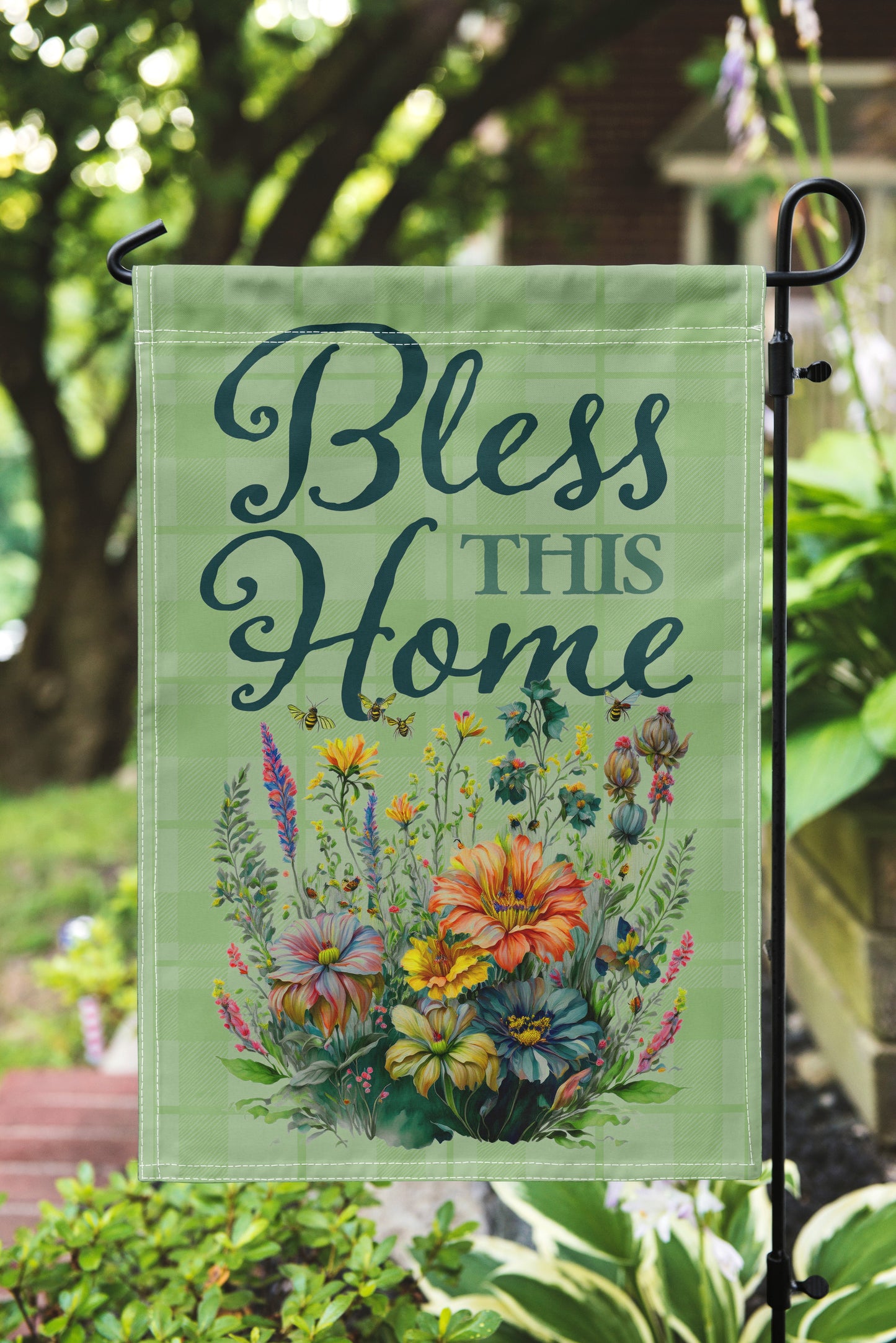 Bless This Home Printed Garden Flag