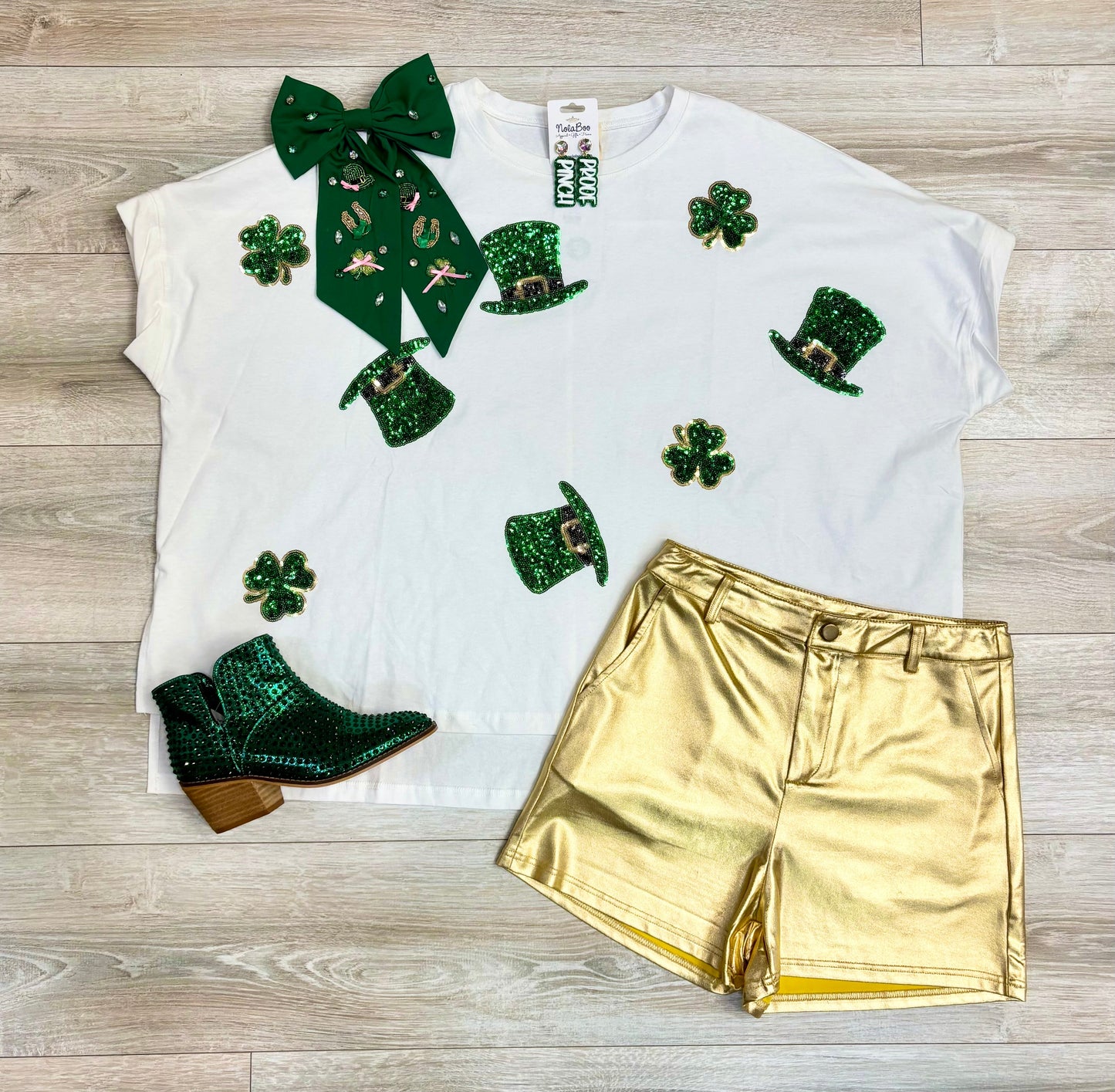 St. Patrick's Day Loose Fit Short Sleeve Top In 2 Colors