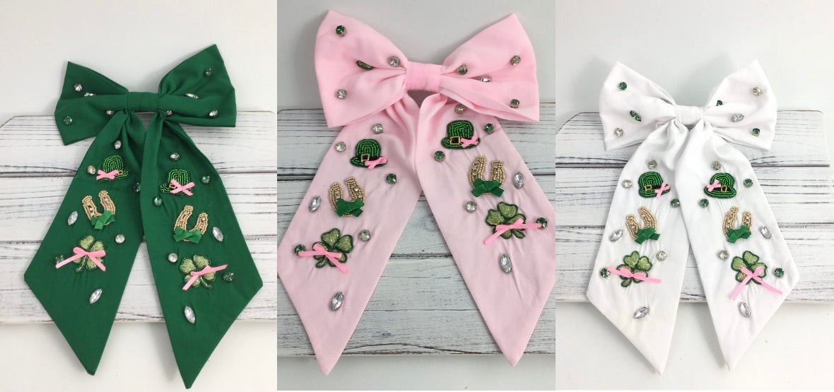 St. Patrick's Day Themed Hair Bow In 3 Colors