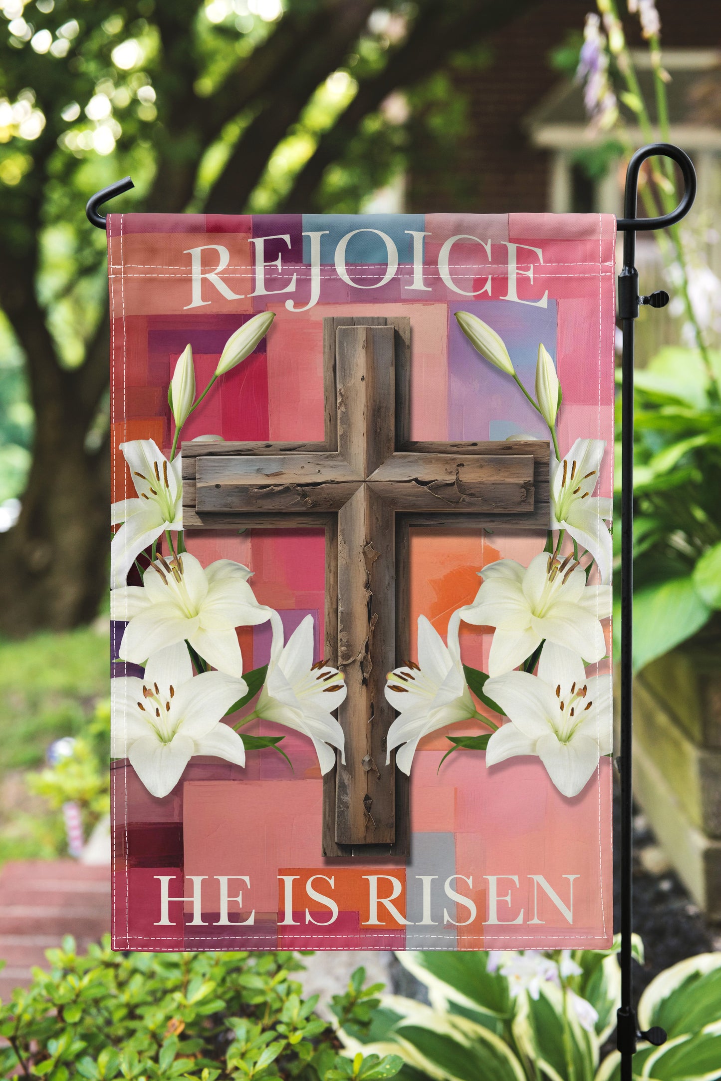 Rejoice Printed Garden Flag