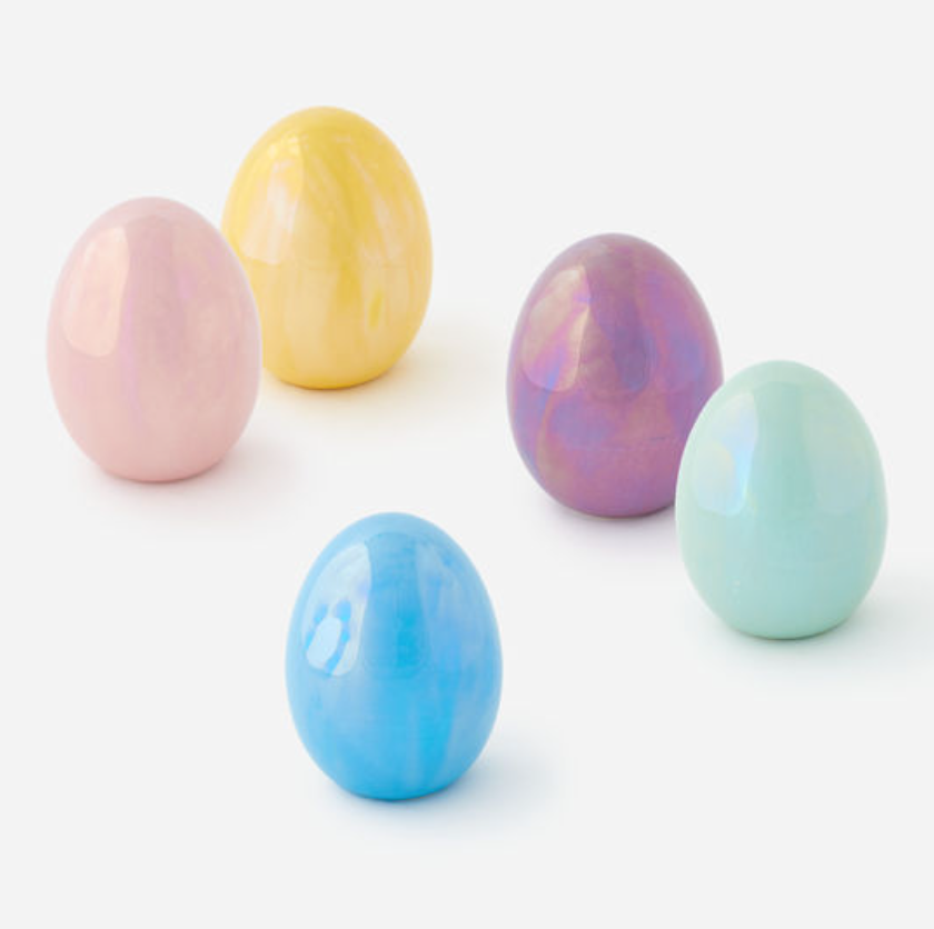 Large Ceramic Iridescent Easter Egg In 5 Colors