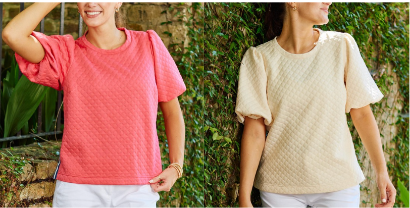 Jamie Top in Ivory or Pink