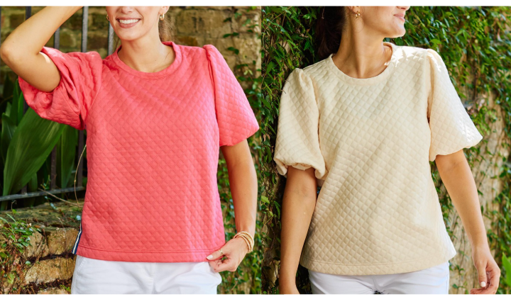 Jamie Top in Ivory or Pink