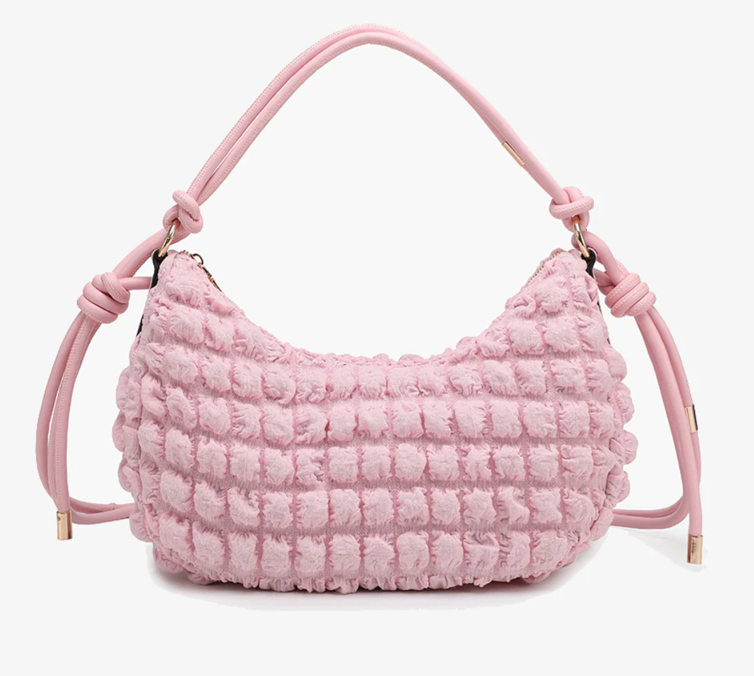 Nelly Quilted Nylon Shoulder Bag In 3 Colors
