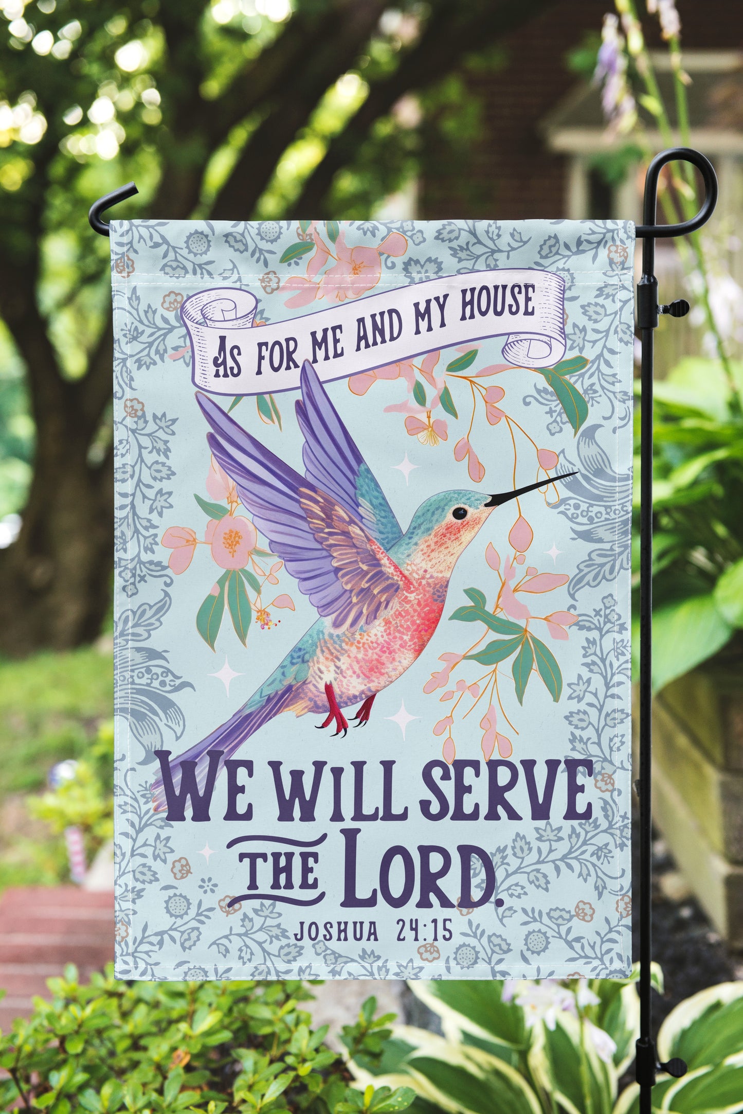 We Serve the Lord Printed Garden Flag