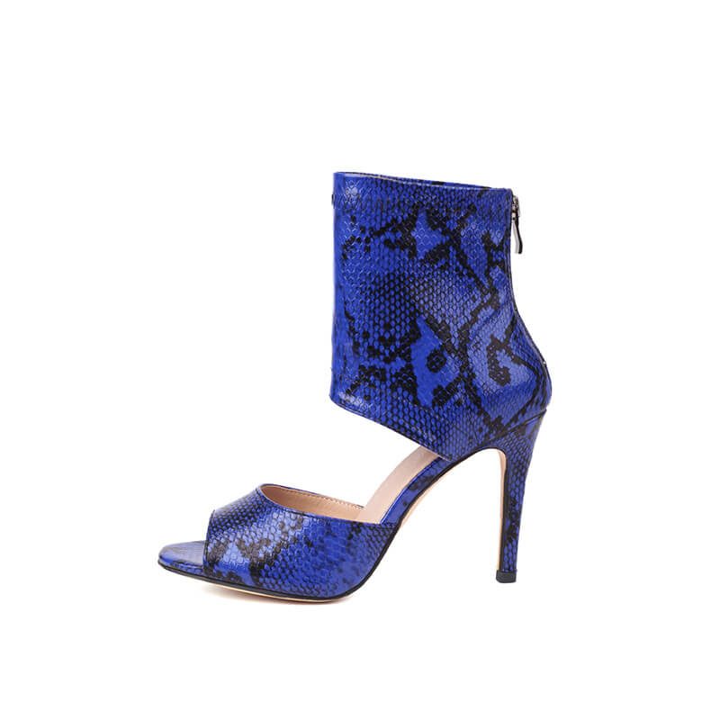 Women's Leather High Heel Ankle Boots
