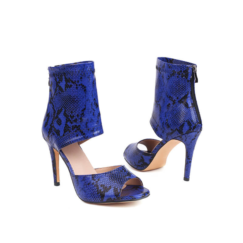Women's Leather High Heel Ankle Boots