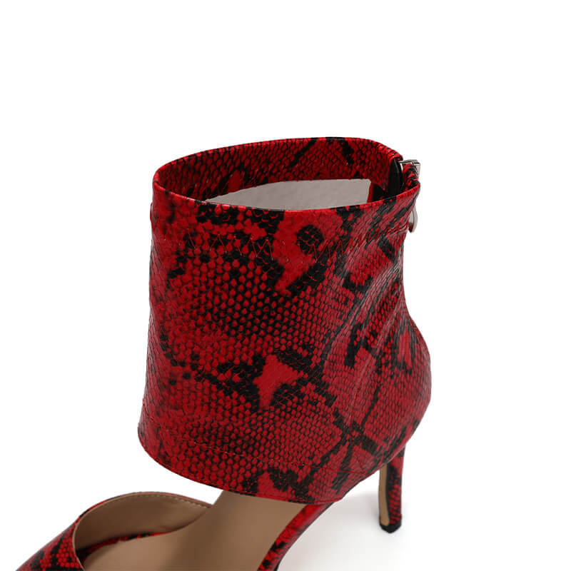 Women's Leather High Heel Ankle Boots