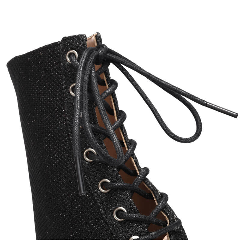 Women's Open Toe Stiletto Dance Boots