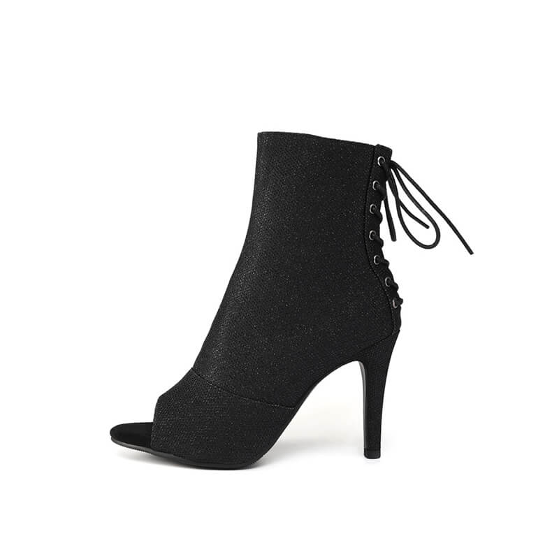 Women's Open Toe Stiletto Dance Boots