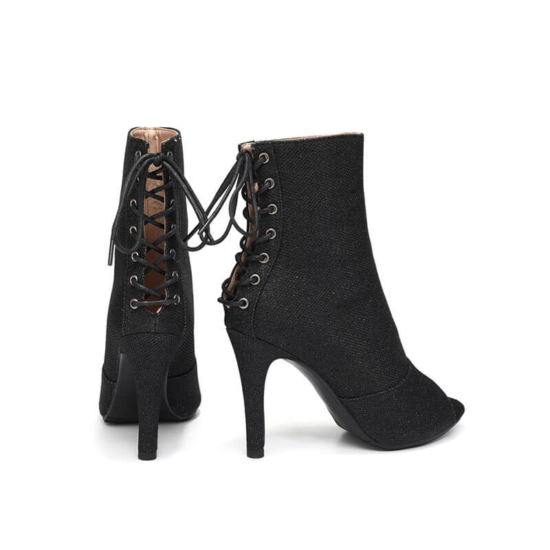 Women's Open Toe Stiletto Dance Boots