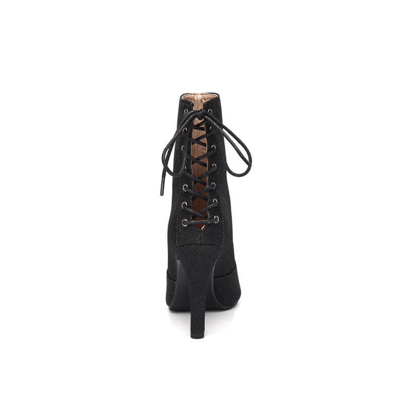 Women's Open Toe Stiletto Dance Boots