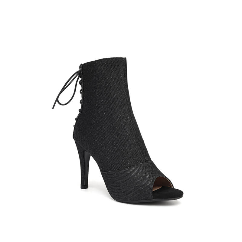 Women's Open Toe Stiletto Dance Boots