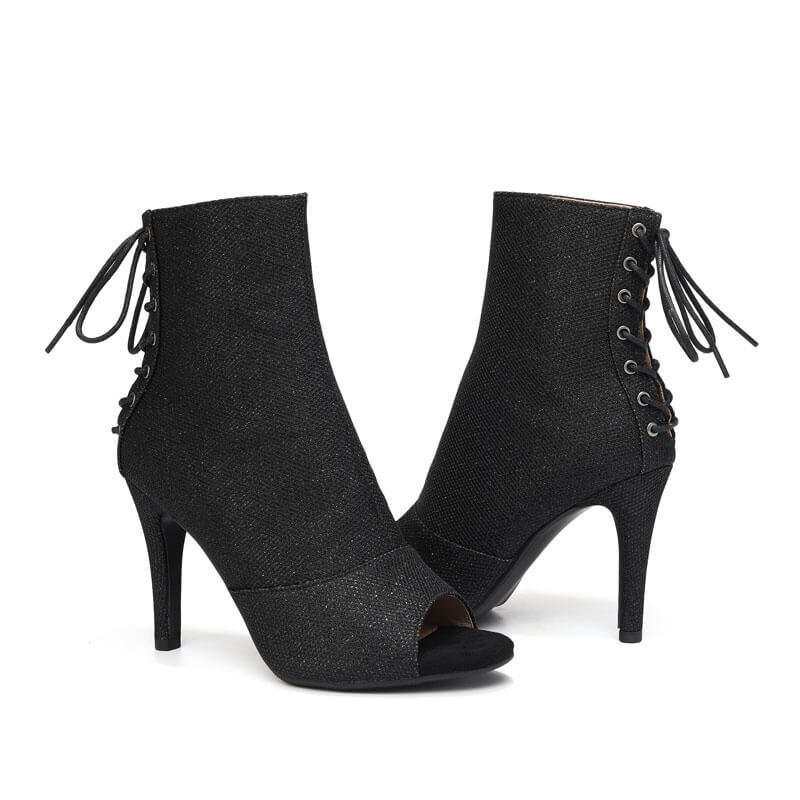 Women's Open Toe Stiletto Dance Boots