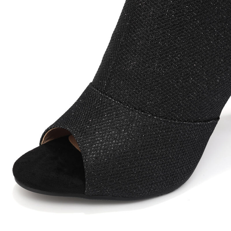 Women's Open Toe Stiletto Dance Boots
