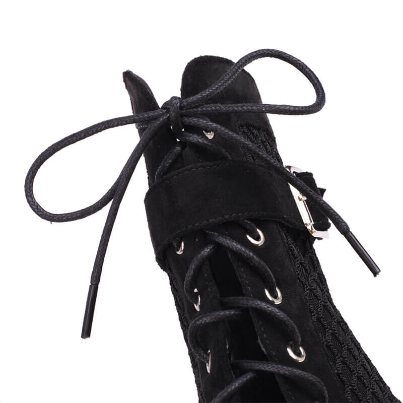 Women's Stiletto Sandals Open Toe Lace-Up High Heel Booties