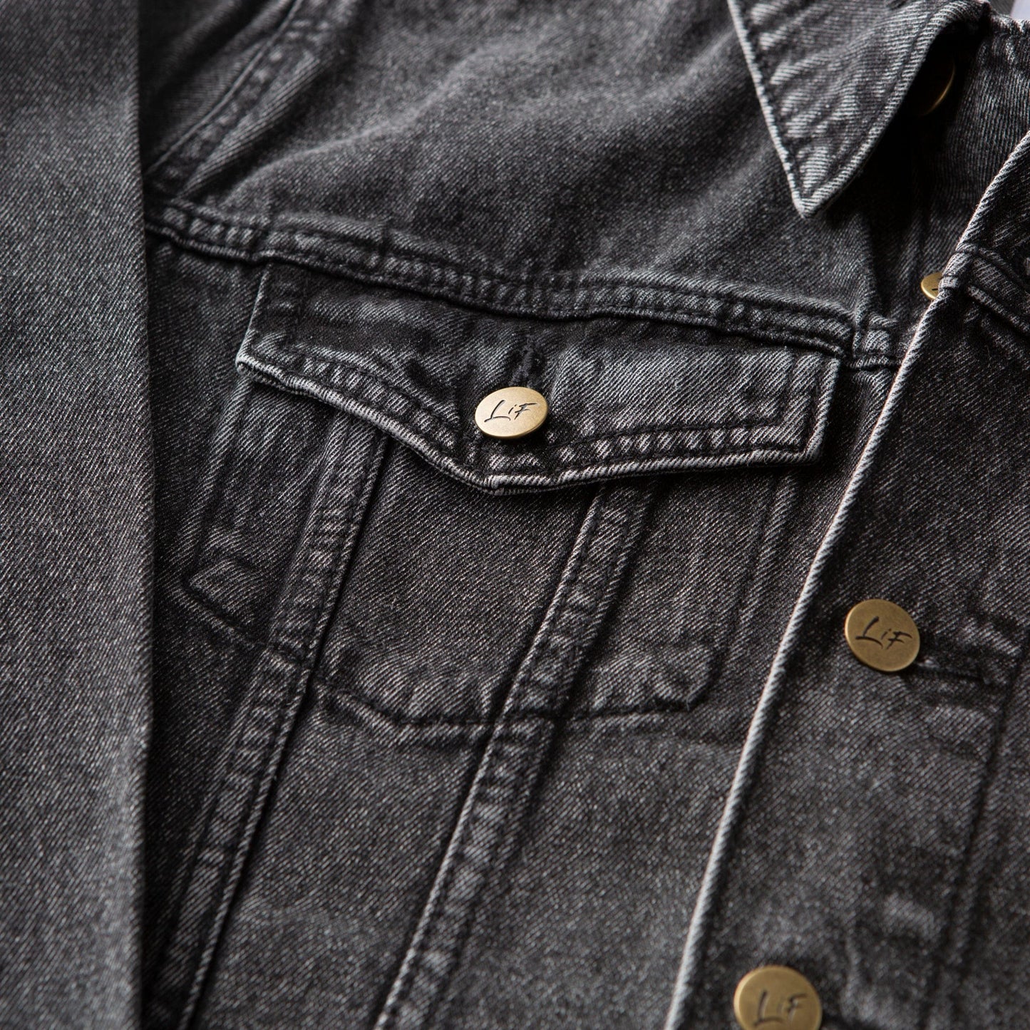 Vintage Washed Blessed Denim Jacket