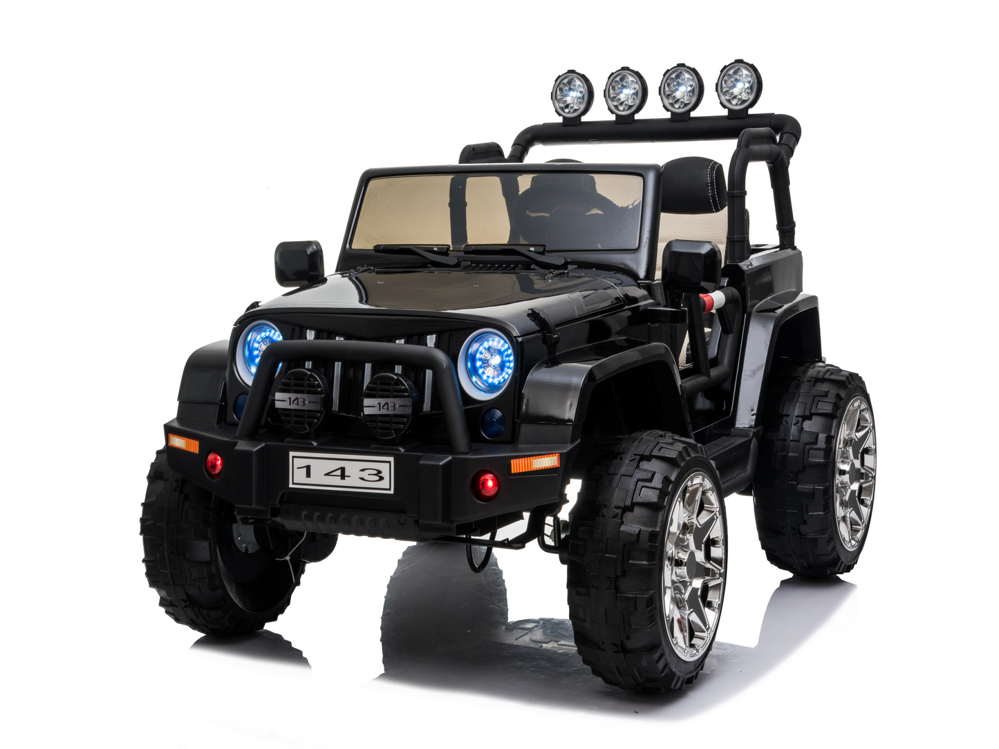2 Seater 24 Volt 4x4 Electric Ride On Jeep Style Rubber Tires Fully Loaded Truck ATV UTV For Kids W/Magic Cars® Wireless Parental Control